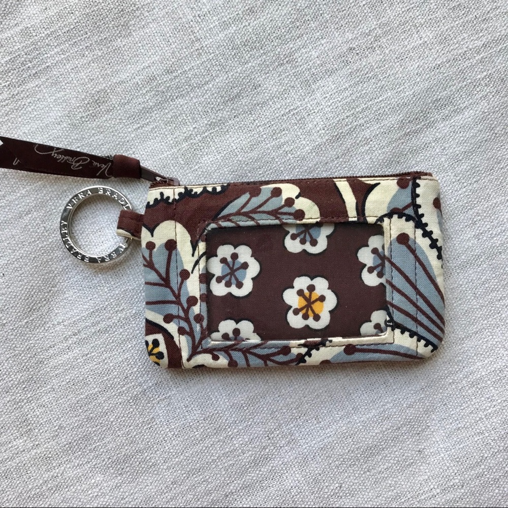 🍓 Vera Bradley Slate Bloom Zip ID Case Wallet - Picture 2 of 4